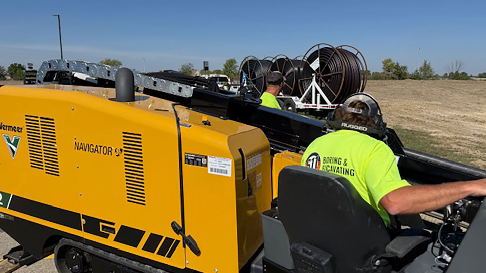 6 1 1 Boring and Excavating employee operating a directional boring machine